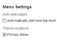 Setting the primary WordPress menu.